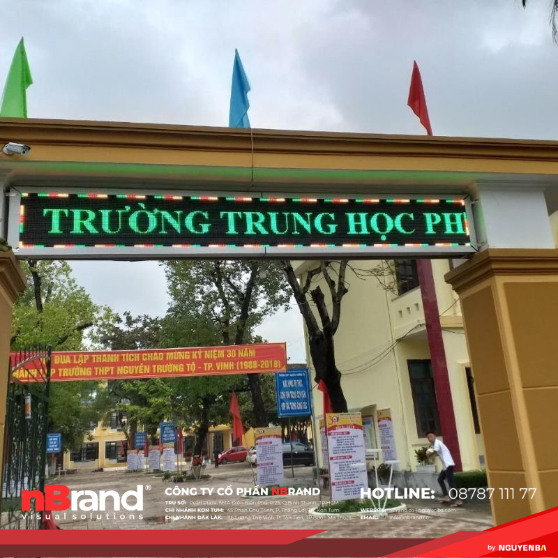 Bảng giá thi công màn hình LED tại Kon Tum: Tối ưu chi phí 14 Bảng giá thi công màn hình LED tại Kon Tum: Tối ưu chi phí bang dien tu led cong truong hoc 2